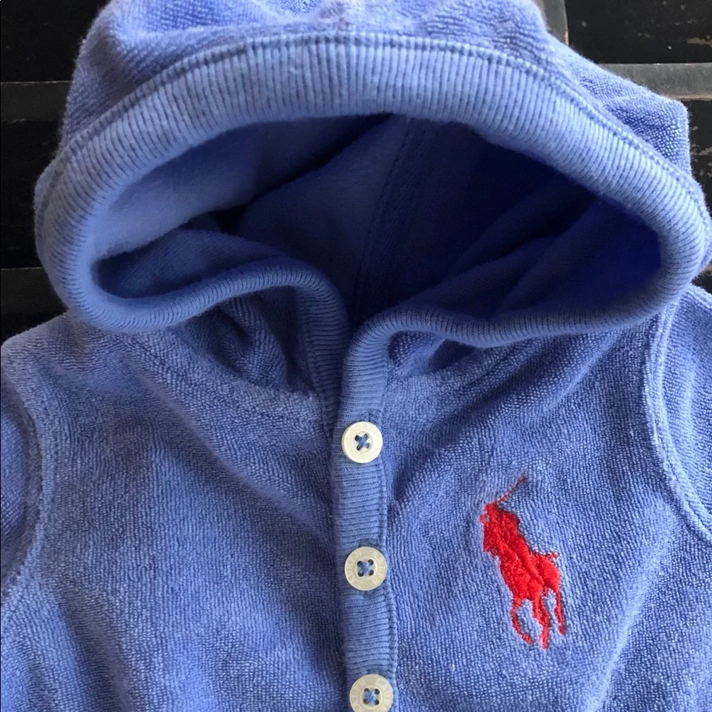 RALPH LAUREN Cotton Blend Terry Hooded Coverall